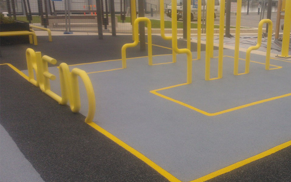 Harts Mill Playground - rubber surface installation